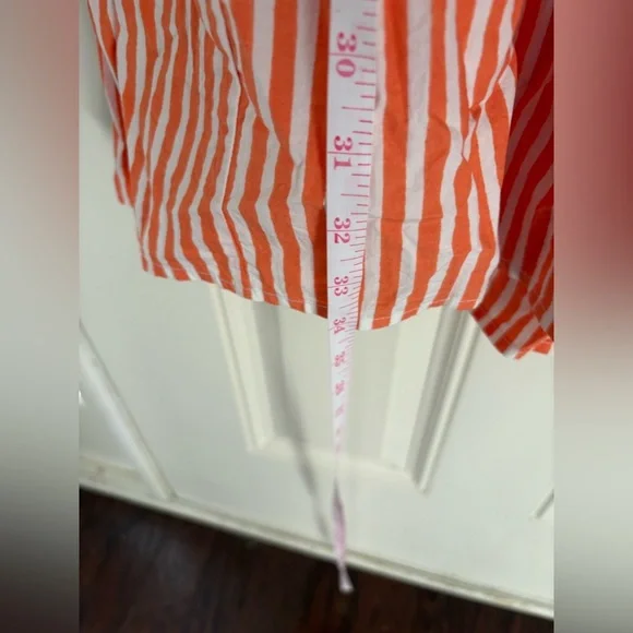 Olivia James The Label Ro Dress in Orange Tiered Stripe Mini Dress Size Small - Picture 4 of 7